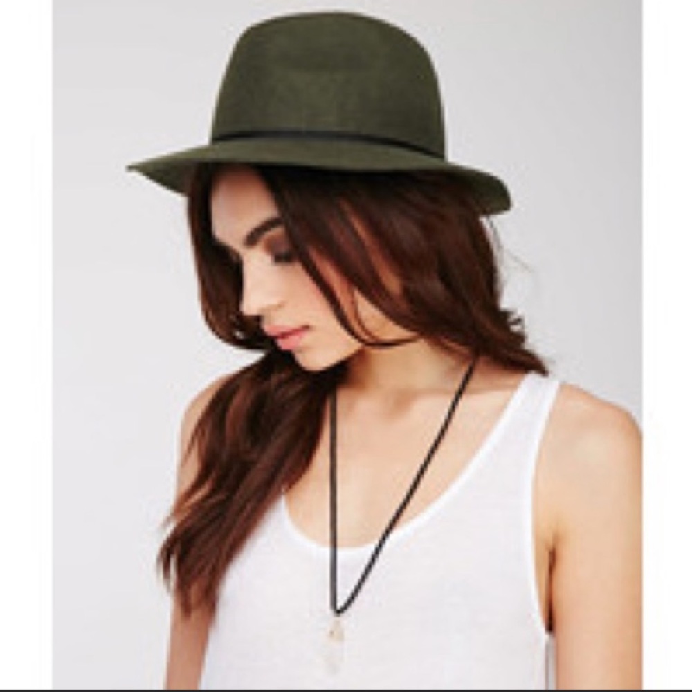 Olive Green Wool Fedora